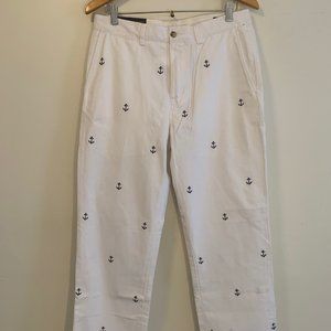 Polo Ralph Lauren White Chinos Anchor Embroidery